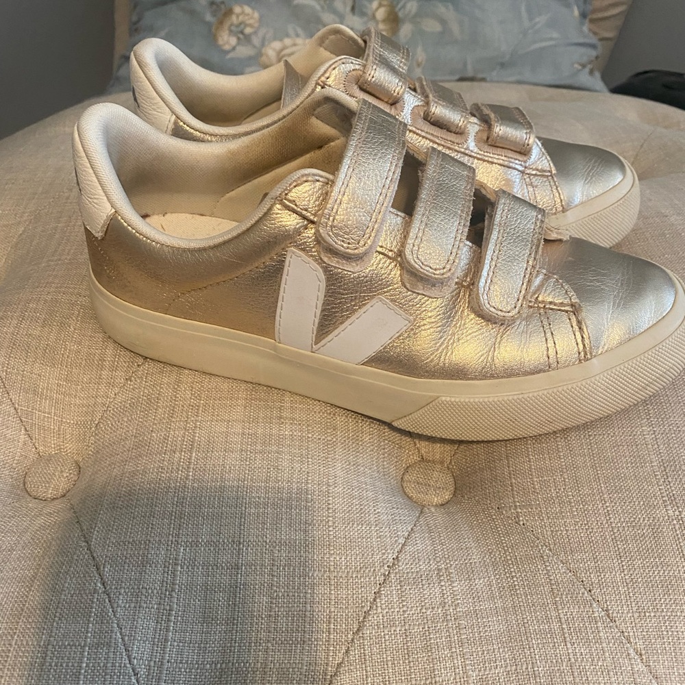Veja Gold Velcro Sneakers